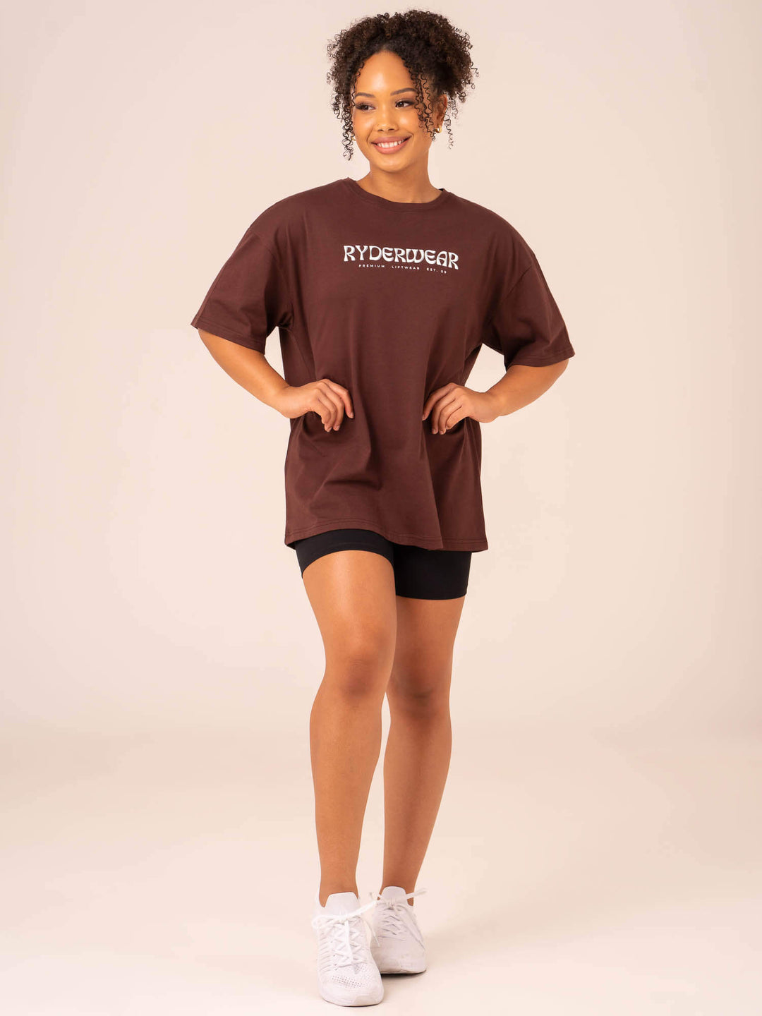 Retro Oversized T-Shirt - Chocolate Clothing Ryderwear 