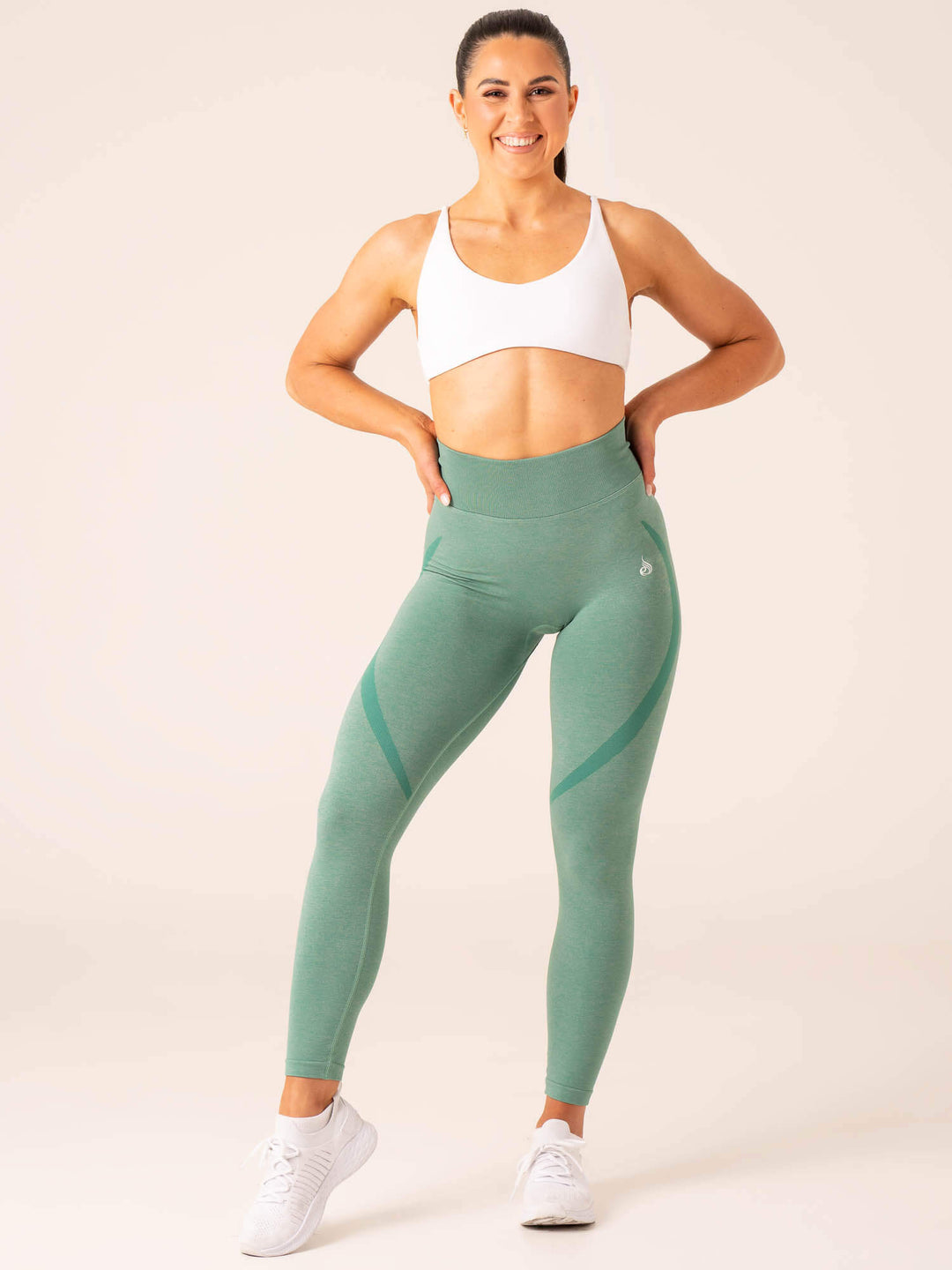 Sculpt Seamless Leggings - Forest Green Marl Clothing Ryderwear 