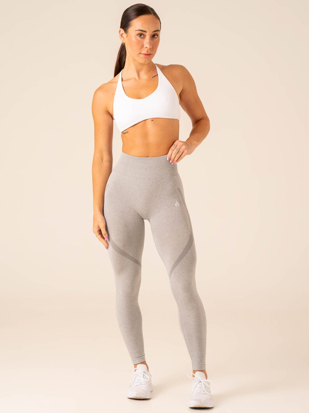 Sculpt Seamless Leggings - Light Grey Marl Clothing Ryderwear 