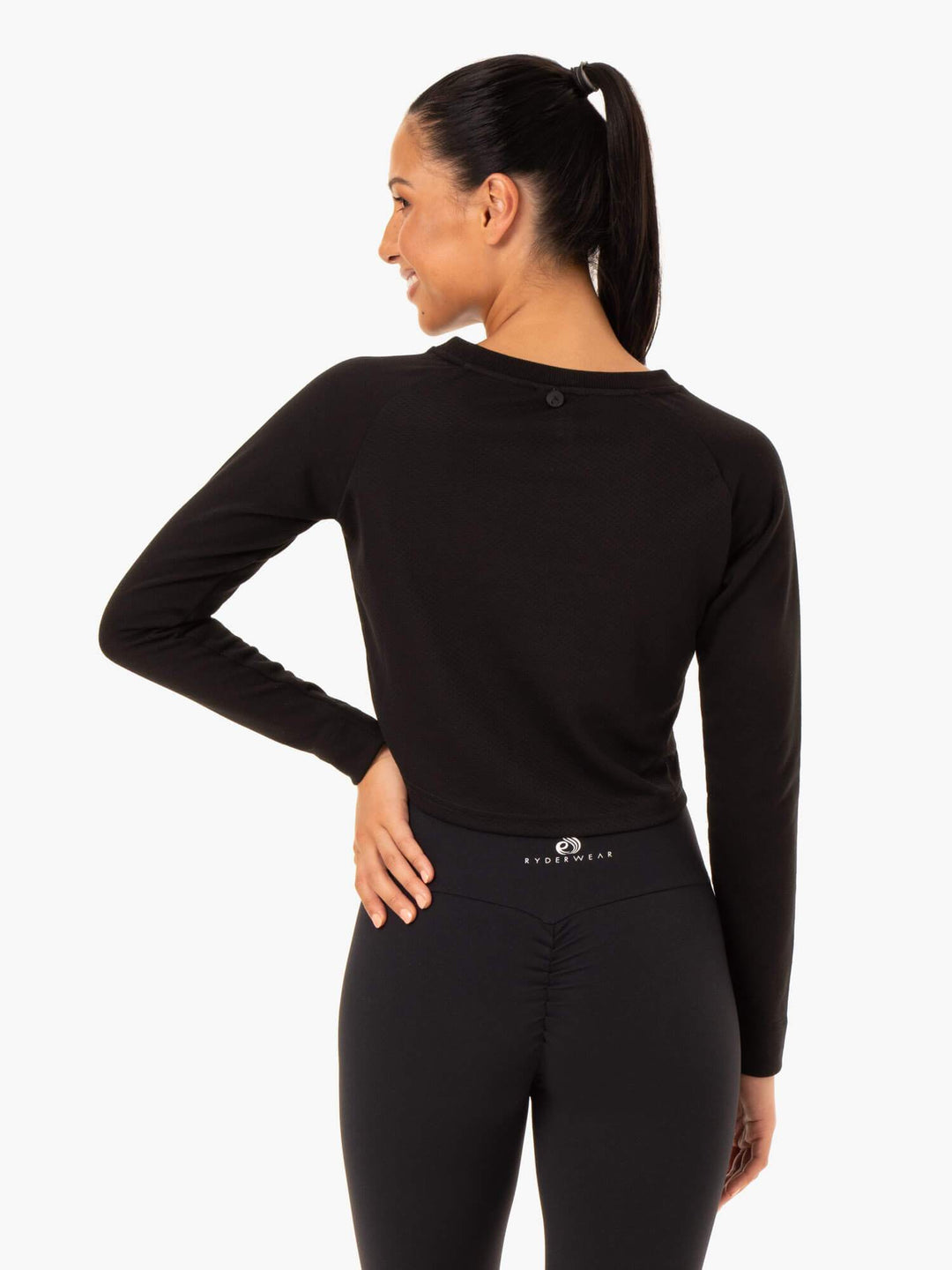 Staples Cropped Sweater - Black Clothing Ryderwear 