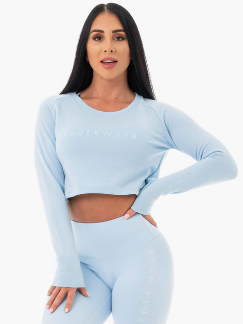 Staples Cropped Sweater Sky Blue
