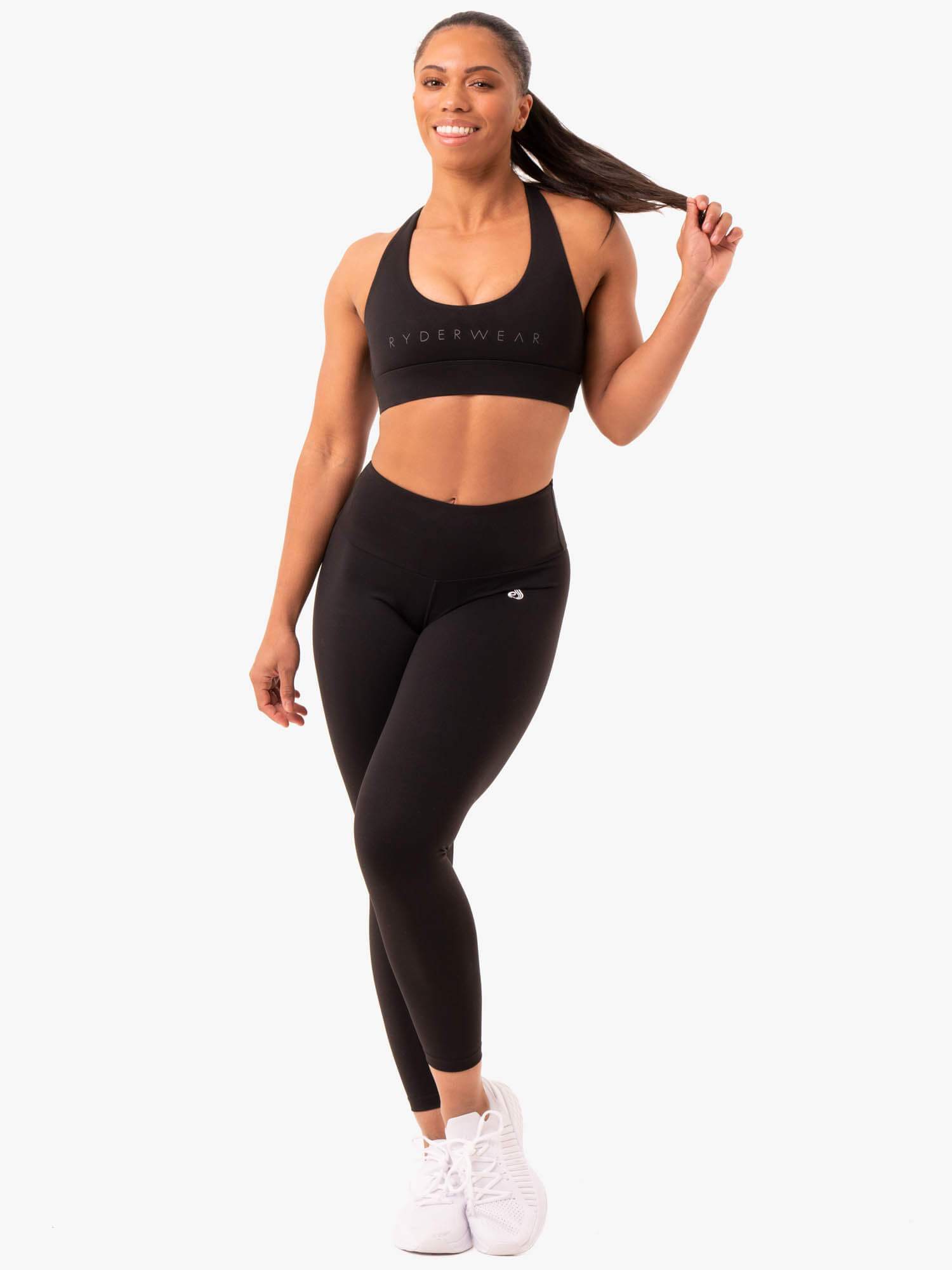 Staples Cross Over Sports Bra - Black - Ryderwear