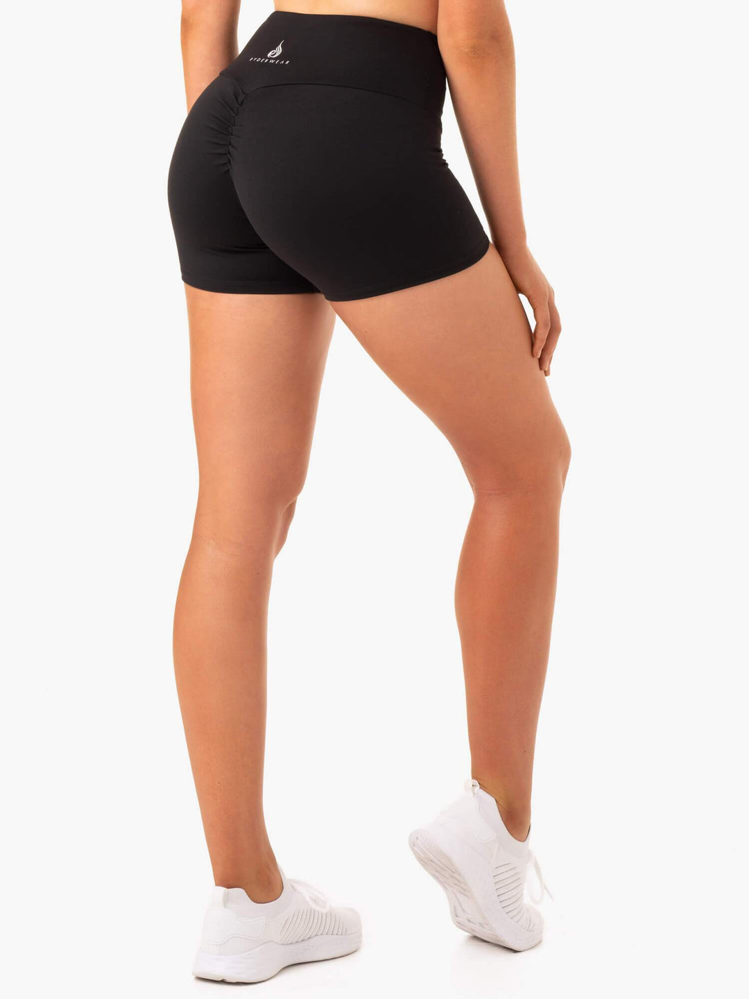 Staples Scrunch Bum Booty Shorts - Black Clothing Ryderwear 