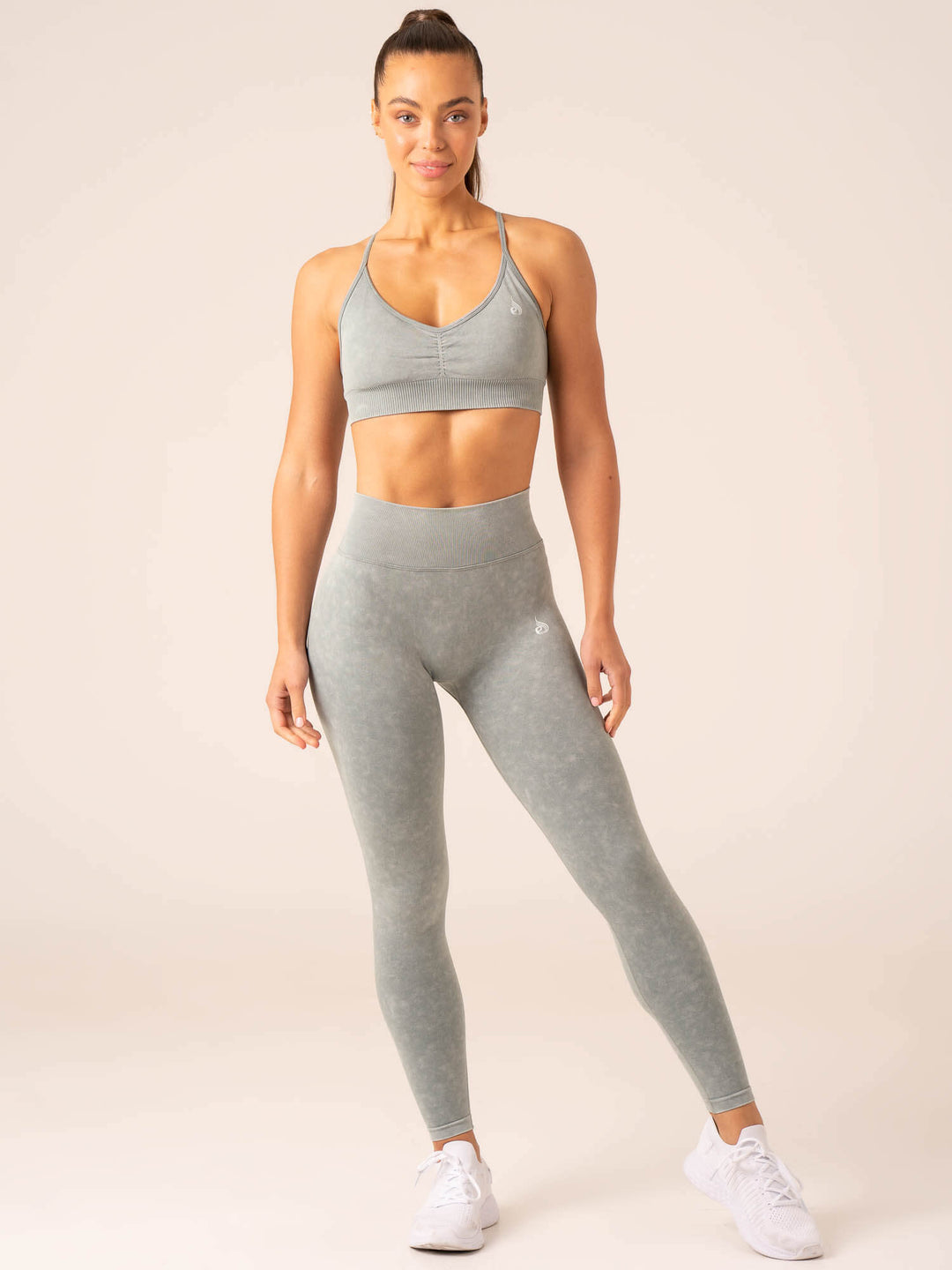 Stonewash Scrunch Seamless Leggings - Sage Stonewash Clothing Ryderwear 