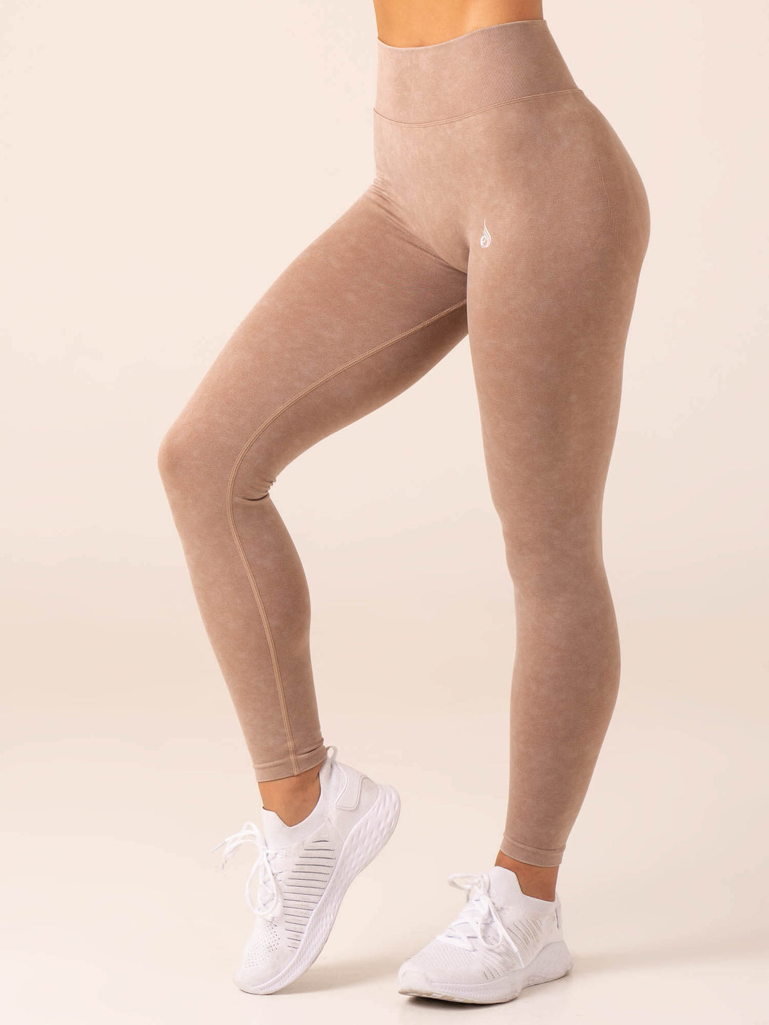 Stonewash Scrunch Seamless Leggings - Tan Stonewash Clothing Ryderwear 