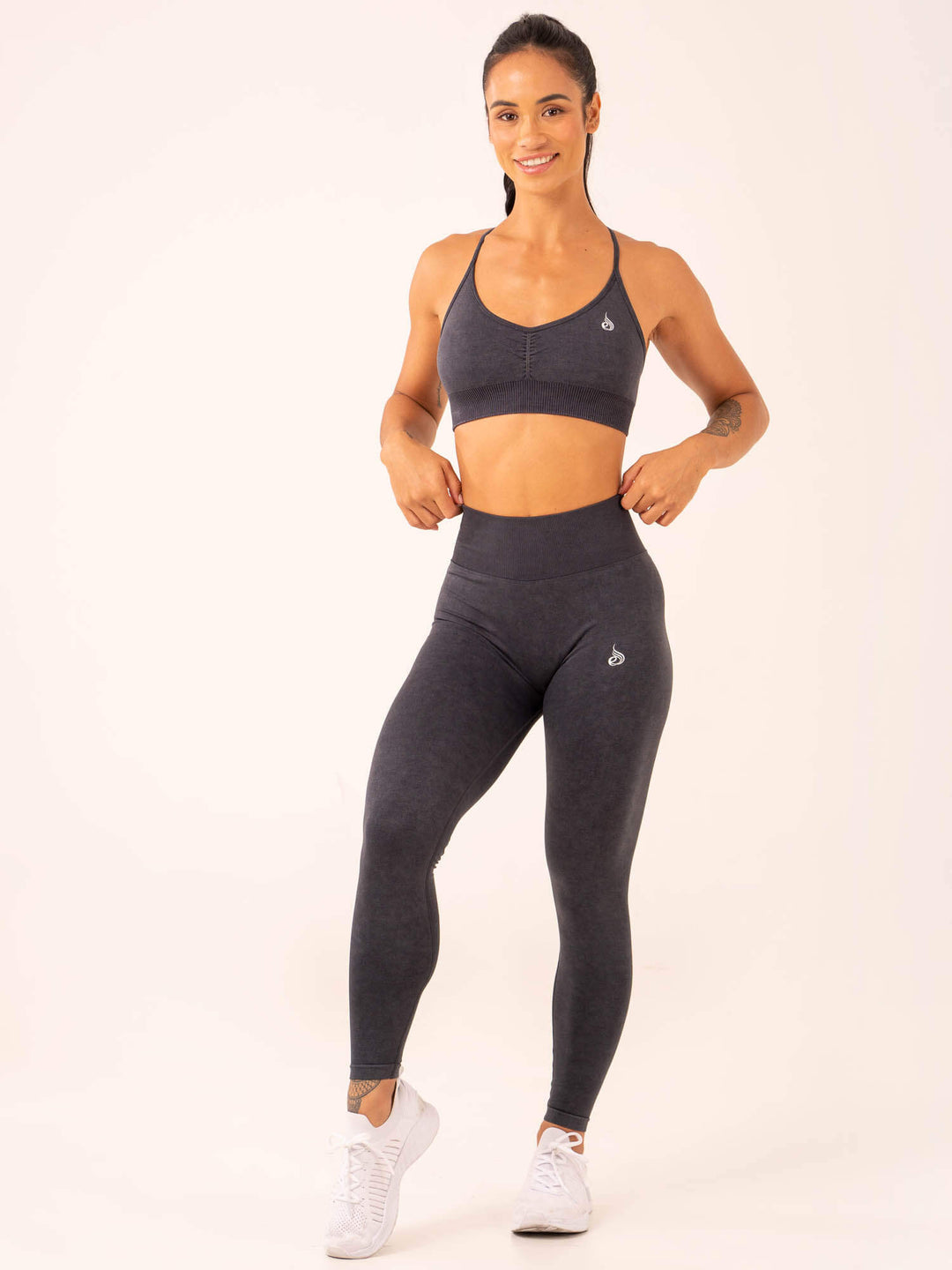 Stonewash Seamless Sports Bra - Black Stonewash Clothing Ryderwear 