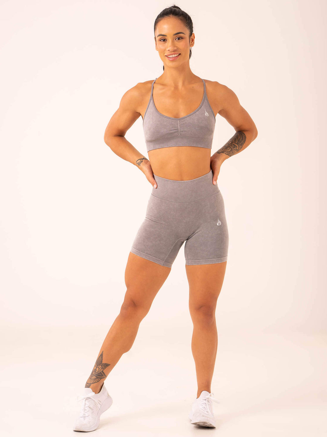 Stonewash Seamless Sports Bra - Grey Stonewash Clothing Ryderwear 