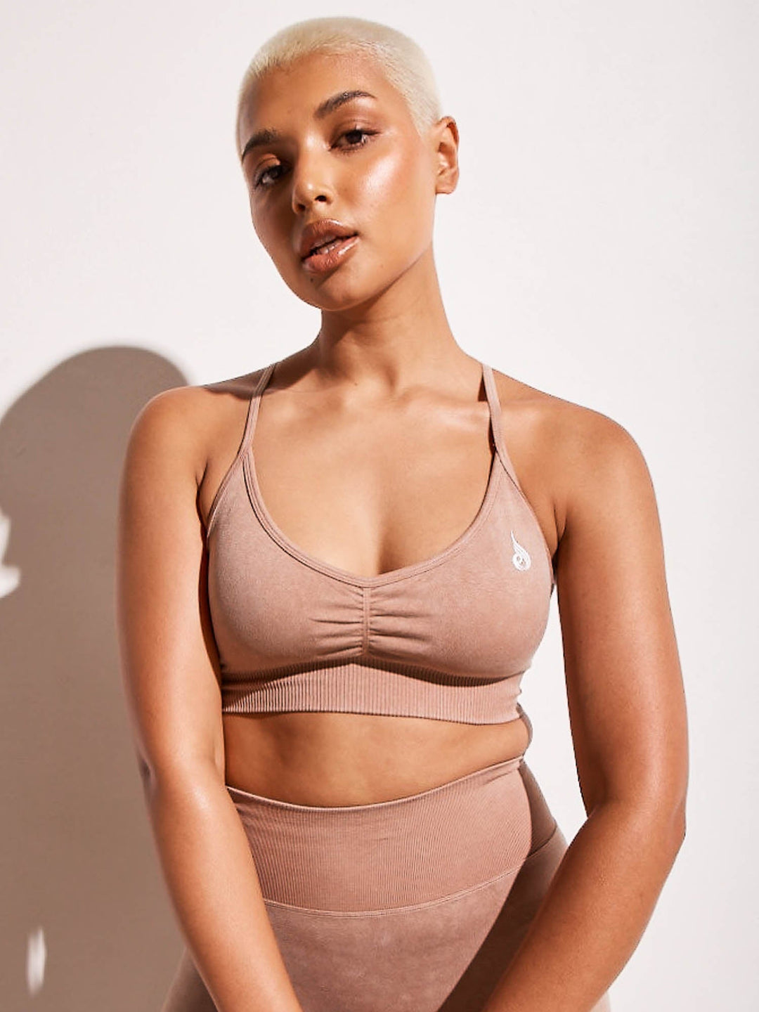Stonewash Seamless Sports Bra - Tan Stonewash Clothing Ryderwear 