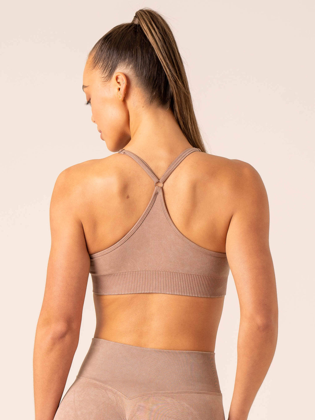 Stonewash Seamless Sports Bra - Tan Stonewash Clothing Ryderwear 