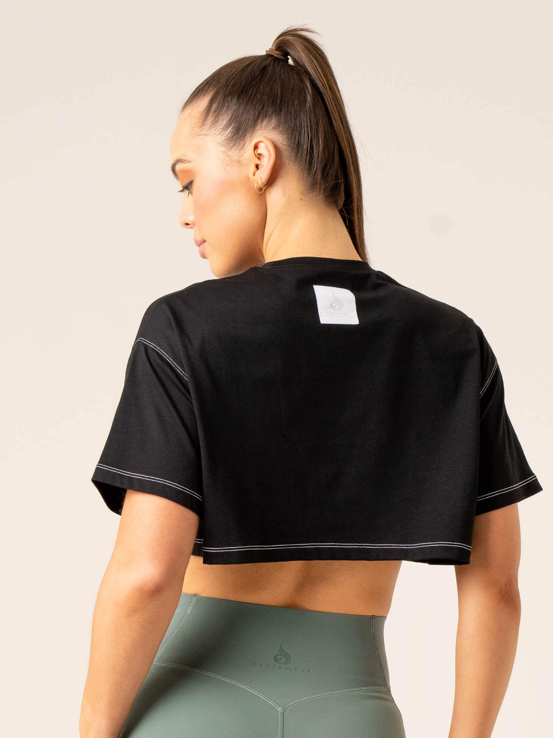 Stride Oversized Tee - Black Clothing Ryderwear 