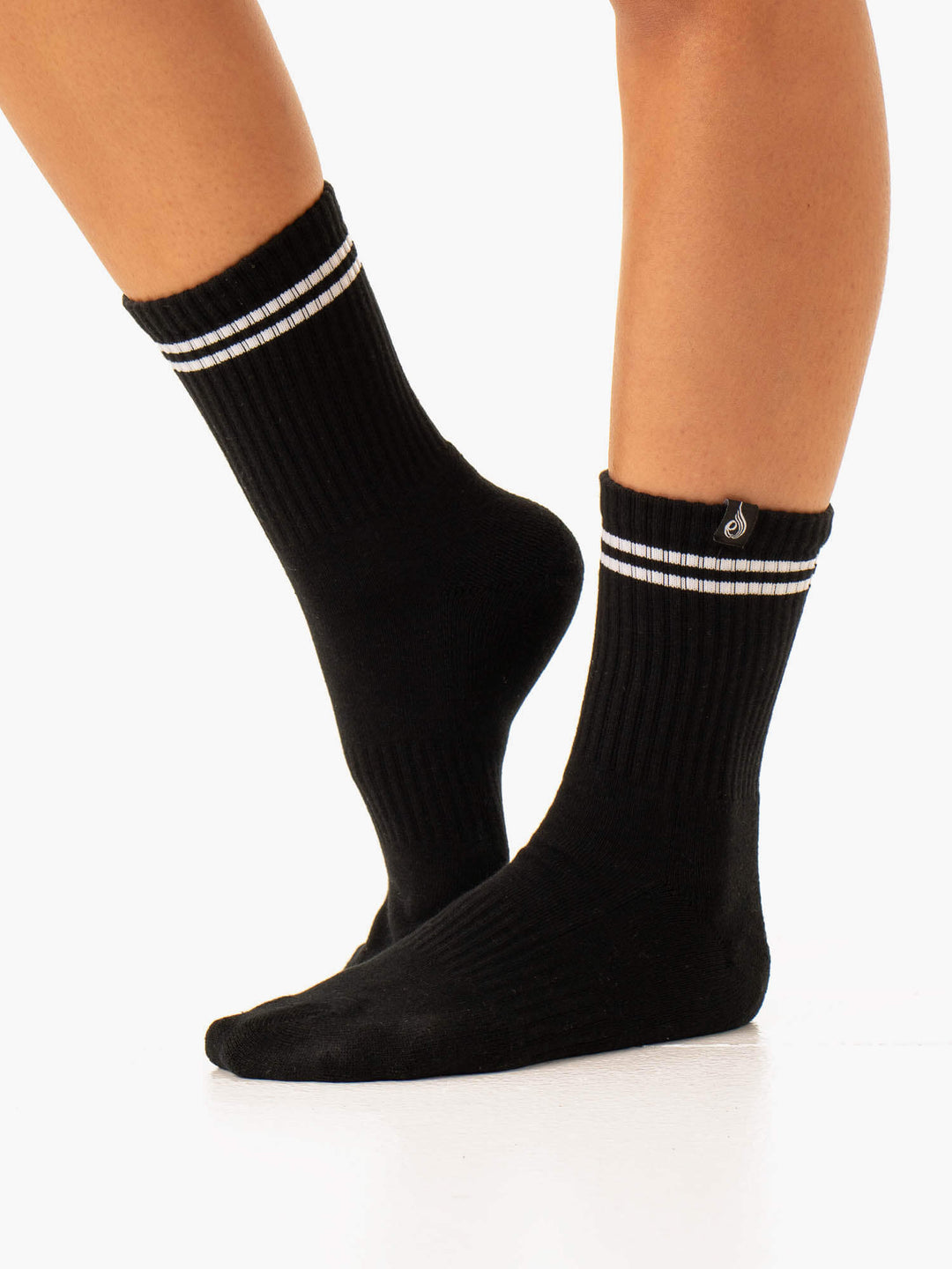 Stripe Crew Socks - Black/Grey Accessories Ryderwear 