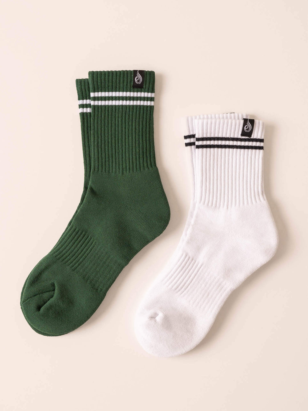 Ryderwear Stripe Crew Socks - White/Green 7-10