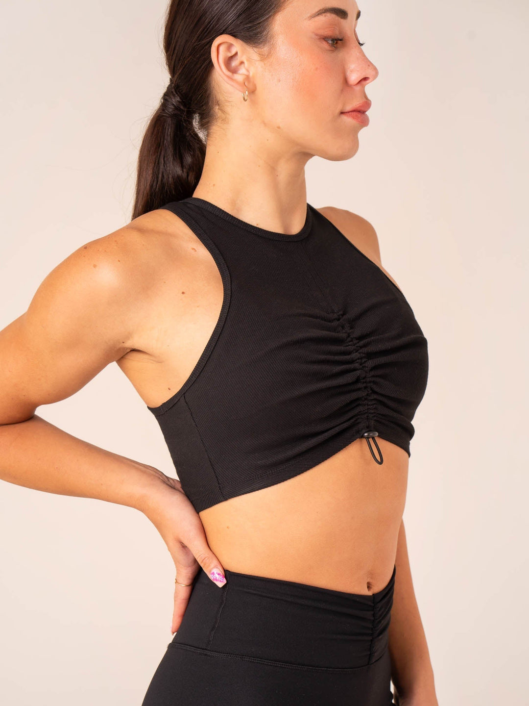 Tempo Rib Tank - Black Clothing Ryderwear 