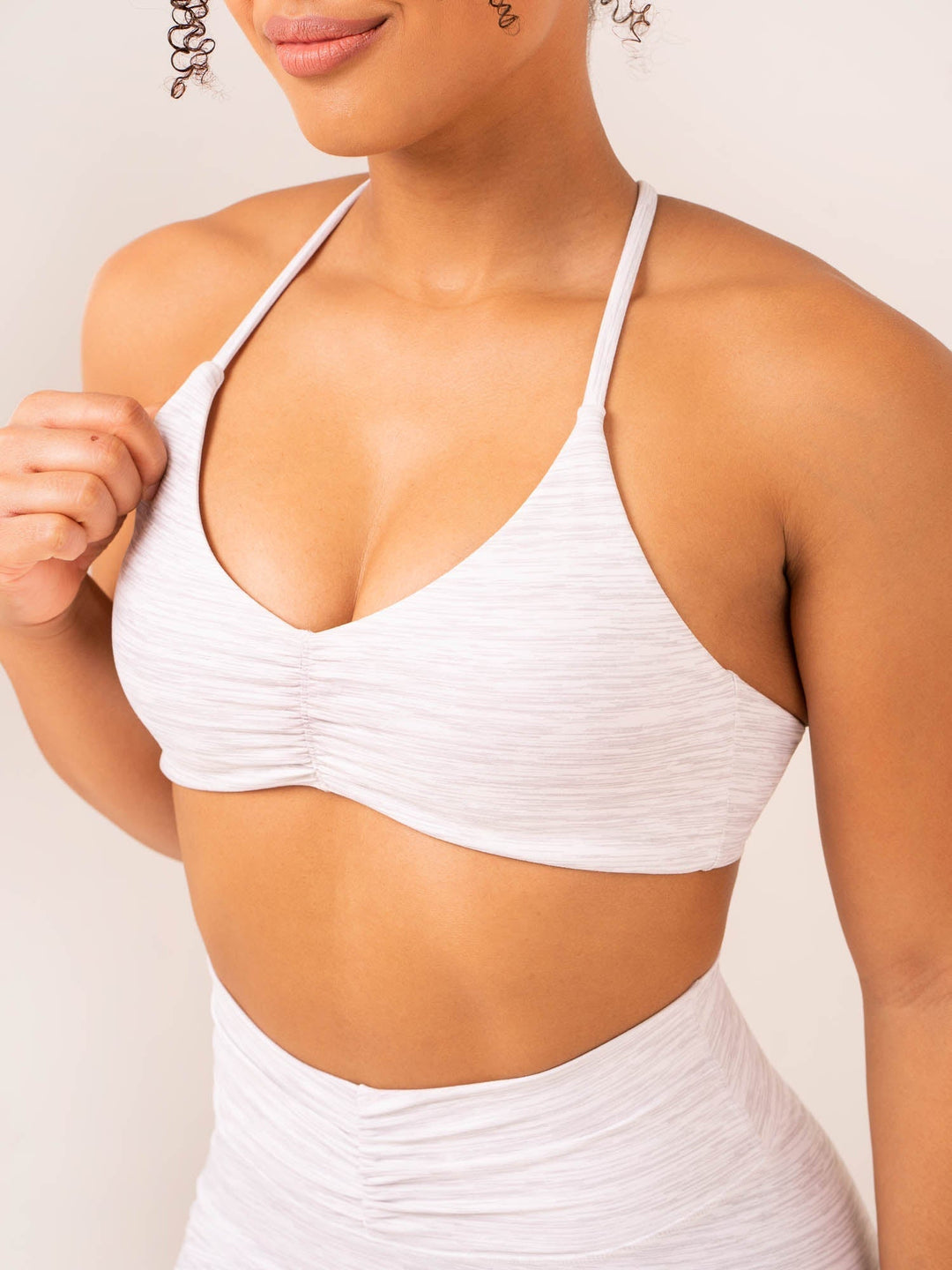 Tempo Sports Bra - Snow Grey Marl Clothing Ryderwear 