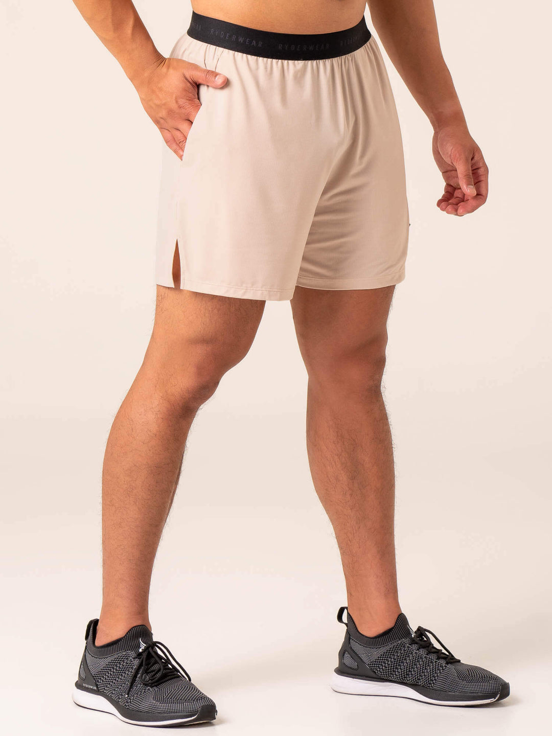 Terrain Mesh Gym Shorts - Chalk Clothing Ryderwear 