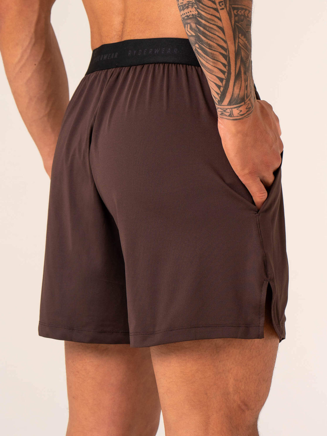Terrain Mesh Gym Shorts - Dark Oak Clothing Ryderwear 