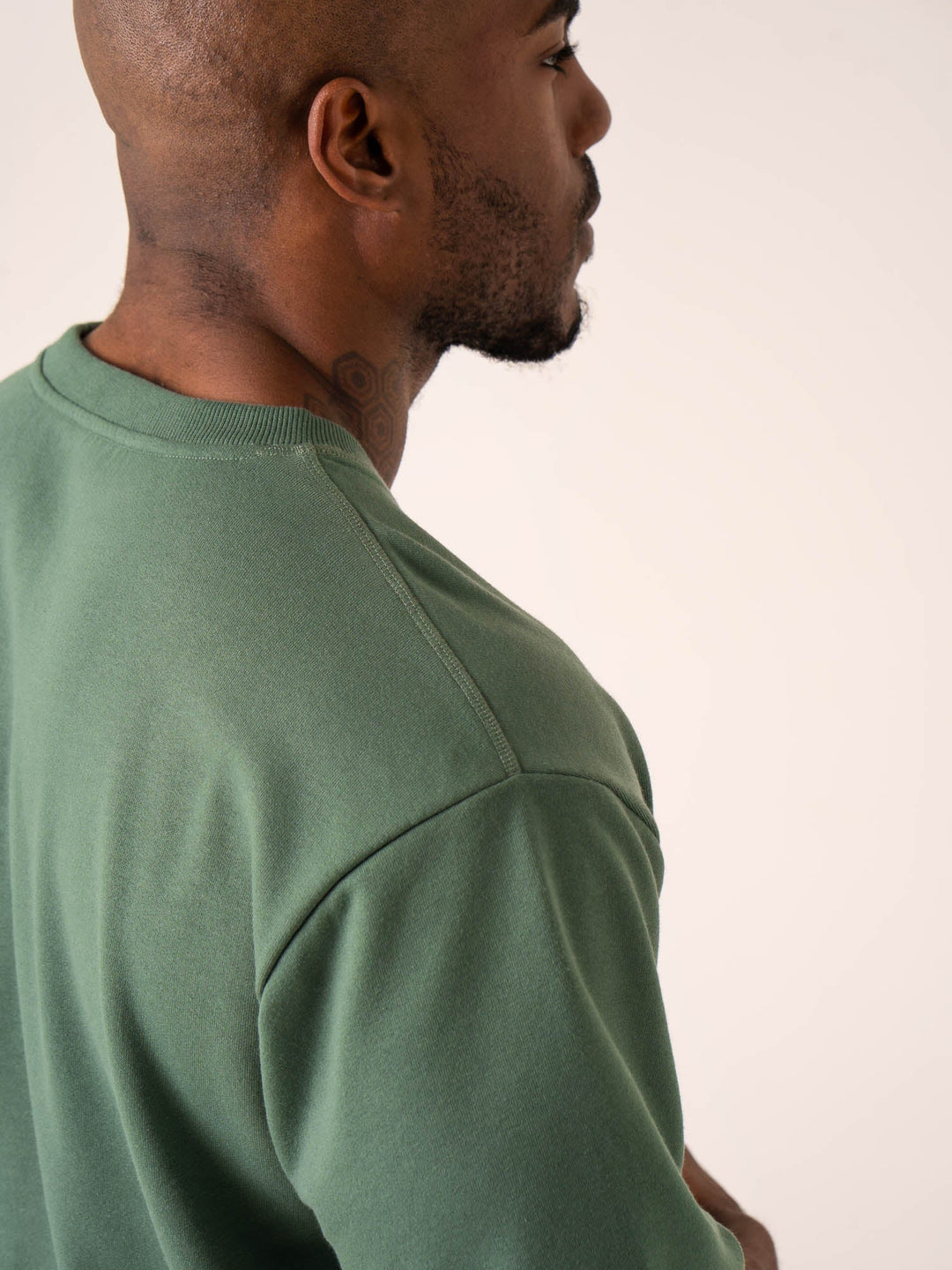 Throwback Oversized Fleece T-Shirt - Fern Green Clothing Ryderwear 