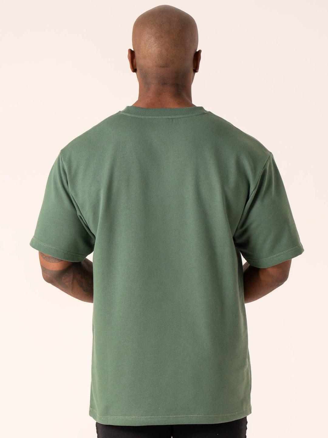Throwback Oversized Fleece T-Shirt - Fern Green Clothing Ryderwear 