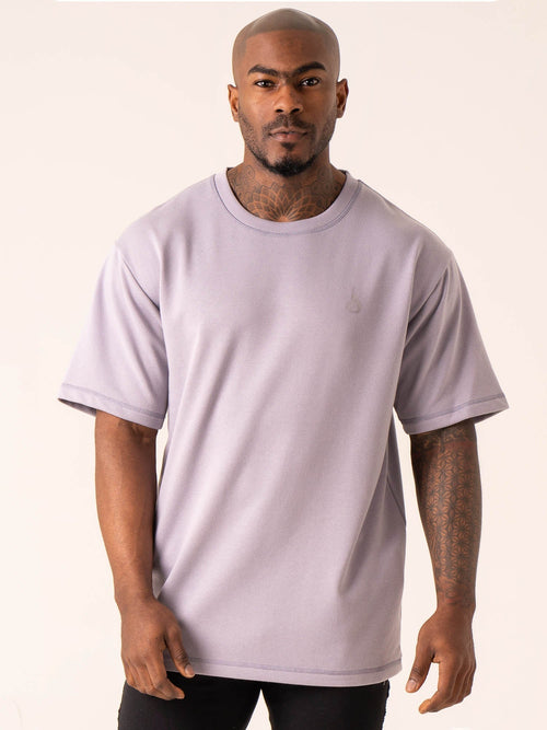 Throwback Oversized Fleece T-Shirt Lavender