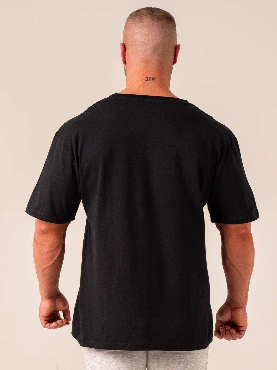 Varsity Oversized T-Shirt - Black Clothing Ryderwear 
