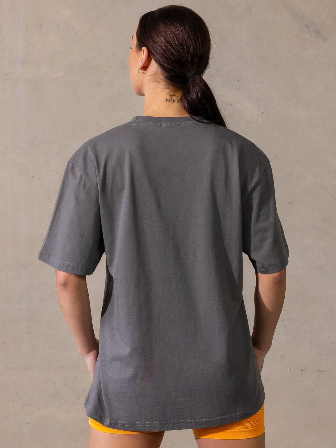 Varsity Oversized T-Shirt - Charcoal Clothing Ryderwear 
