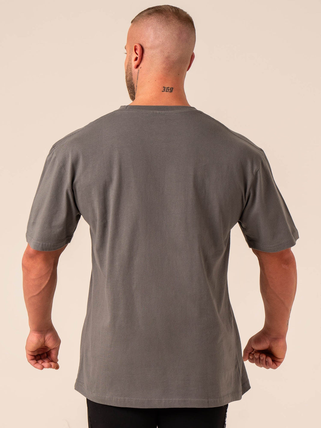 Varsity Oversized T-Shirt - Charcoal Clothing Ryderwear 