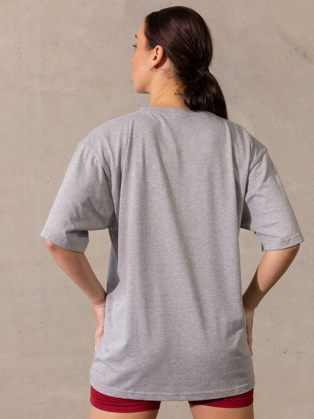 Varsity Oversized T-Shirt - Grey Marl Clothing Ryderwear 