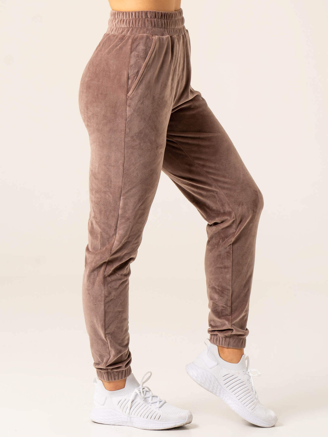 Velour Track Pant - Taupe Clothing Ryderwear 