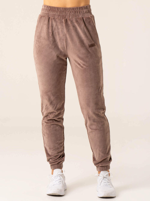 Velour Track Pant Taupe