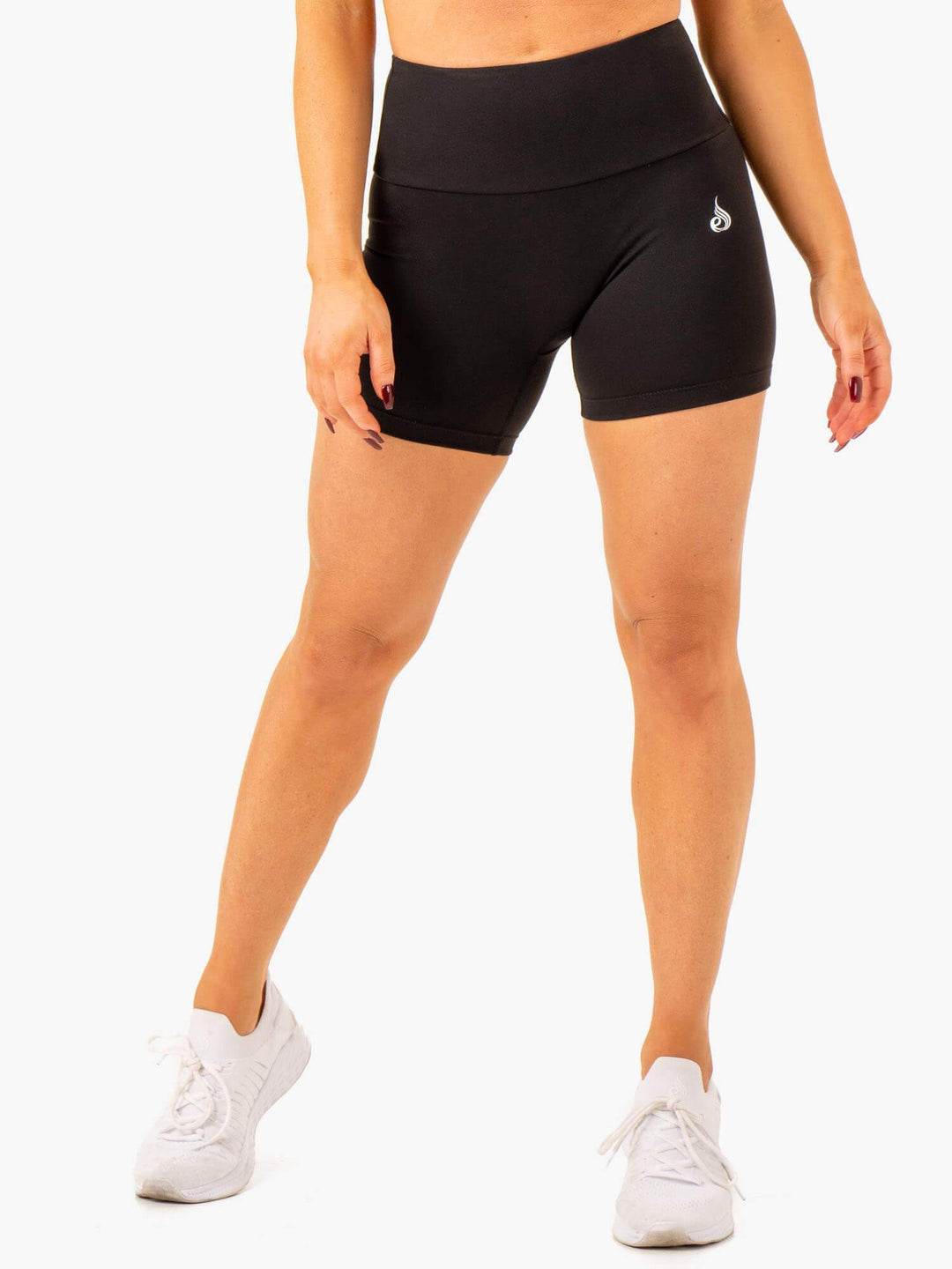 Vital Mid Length Scrunch Shorts   Black   Ryderwear