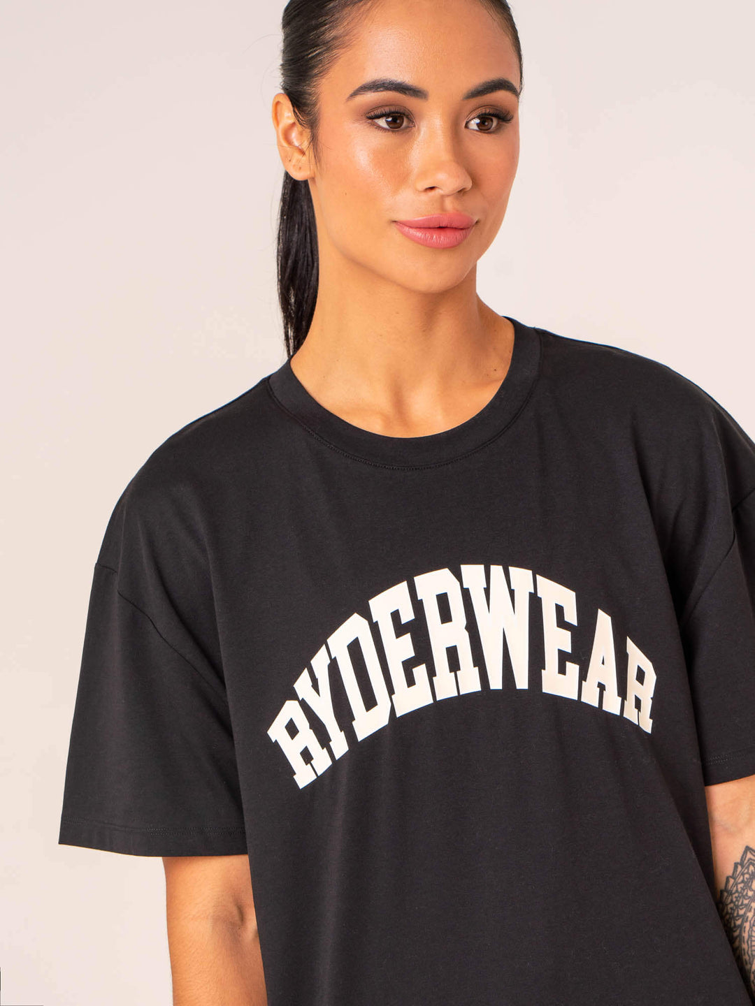 Women's Collegiate T-Shirt - Black Clothing Ryderwear 
