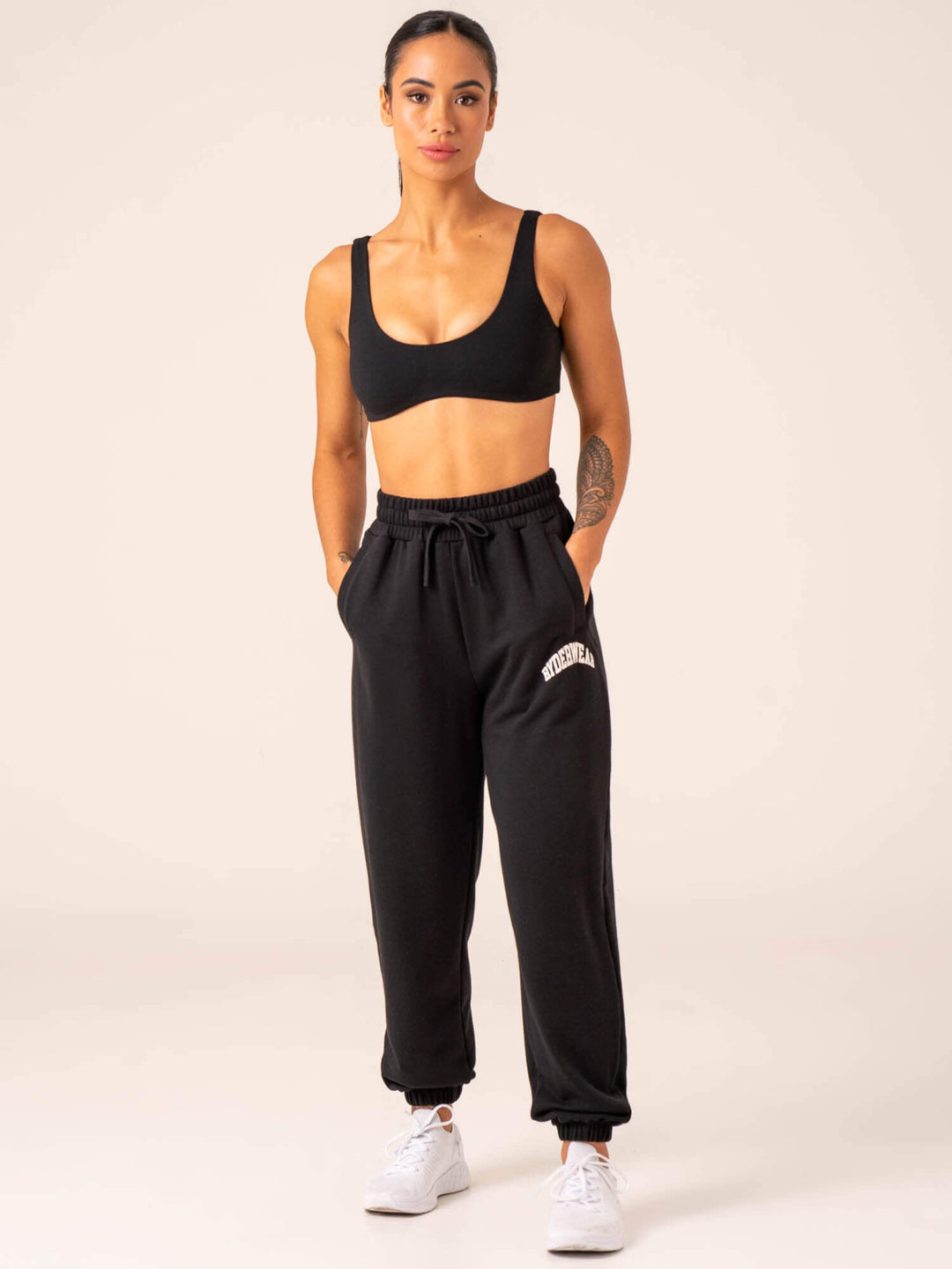 Women's Collegiate Track Pant - Black Clothing Ryderwear 