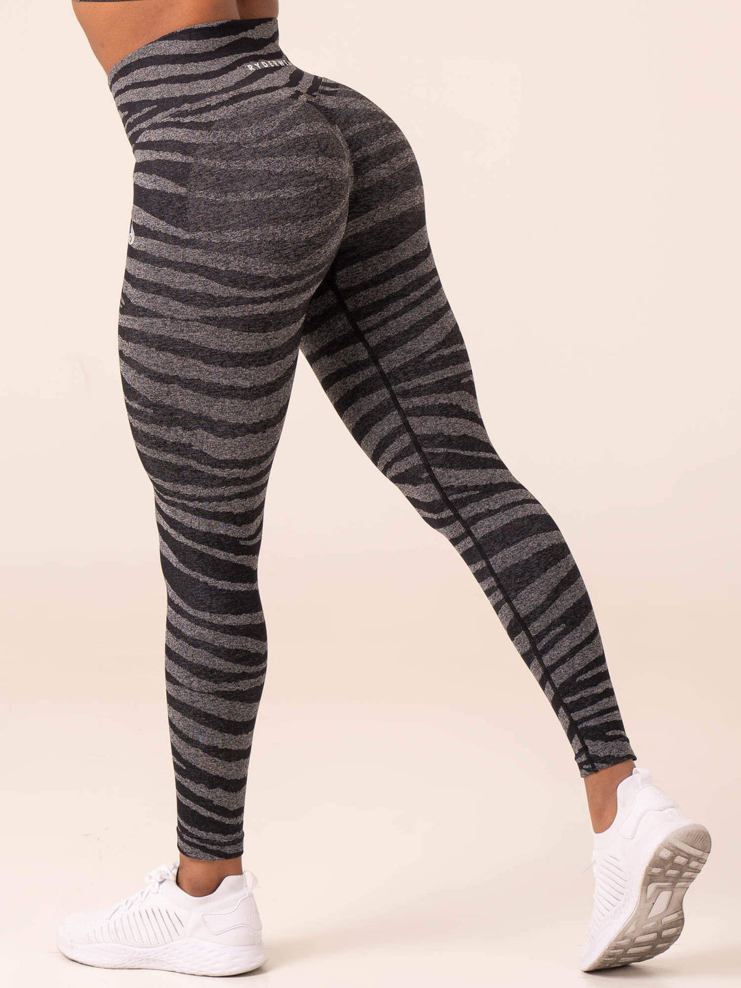 Zebra Seamless Leggings - Grey Marl / Black Zebra - Ryderwear