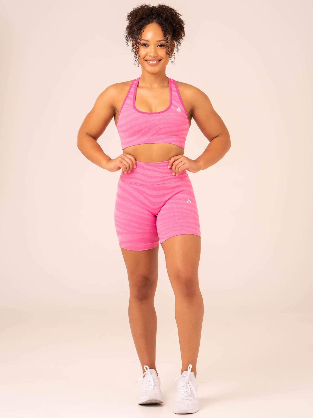 Zebra Seamless Sports Bra - Pink Zebra Clothing Ryderwear 